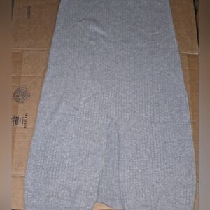 Free People Skyline Ribbed Skirt~ Size Large ~ Color Light Grey NWOT